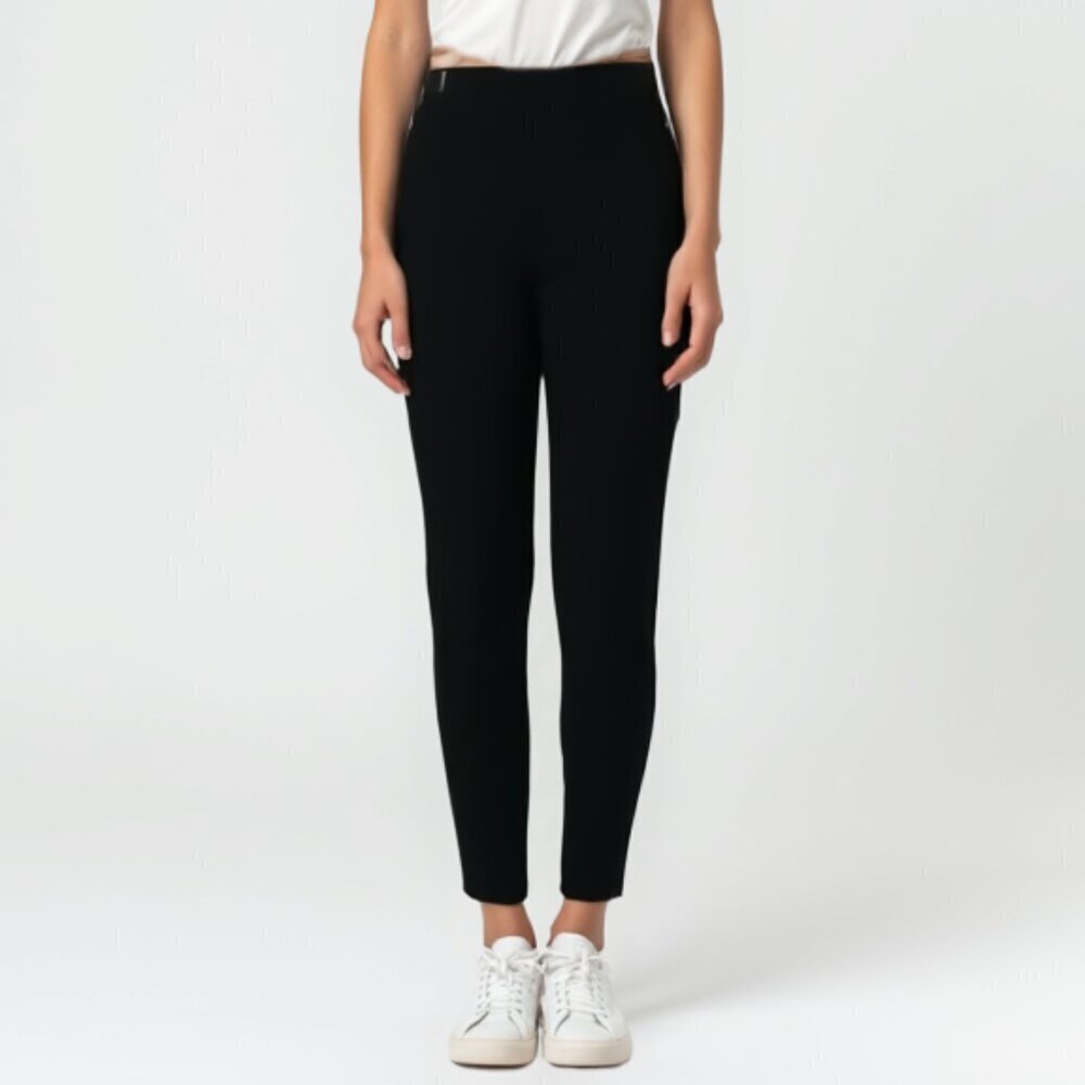 Bianca Nygard Black Ruched Ankle Leggings | Petite 10P | EUC